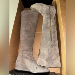 Stuart Weitzman Suede Over-The-Knee Boots grey size 38.5 NWOT